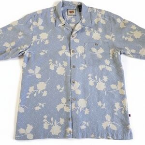 Vintage 90s Bugle Boy Classics Light Blue Floral Shirt Mens Medium